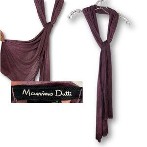 Massimo Dutti Very Long Purple Scarf 100% Modal Silk Inspired Quiet Luxury Money